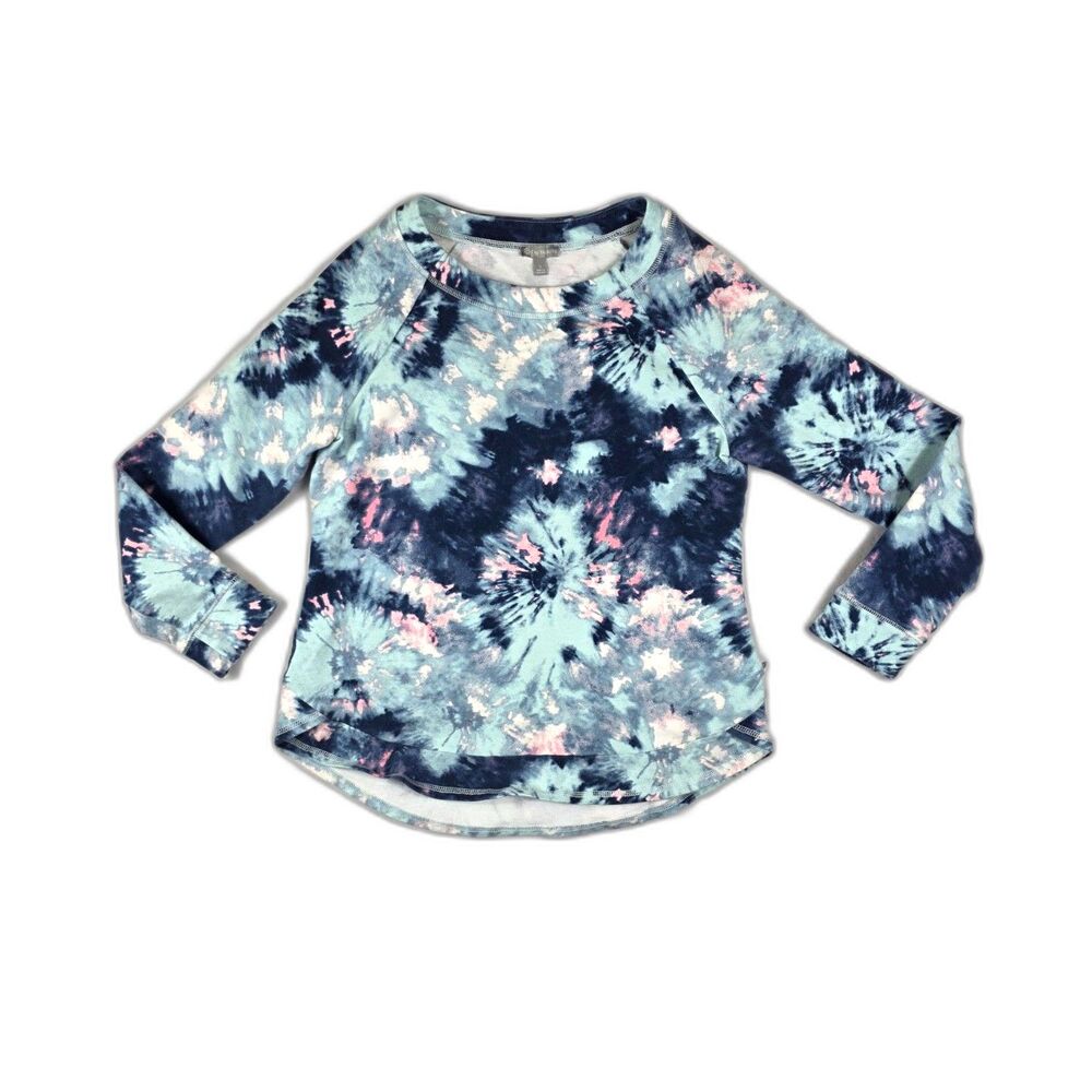 T by Talbots pullover sweatshirt features a blue and pink tie-dye Women's Size S